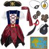 imageSpooktacular Creations Halloween Kids Pirate Costume Pirate Dress for Girls Buccaneer Princess Outfit for Toddler DressUpBlue