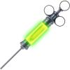 imageSpooktacular Creations Halloween Radioactive Glowing Syringe Prop Large Glow Syringes with Green Tube Kids Women Men Mad Scientist Costume Accessories Halloween Doctor Cosplay Accessory