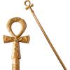 imageSpooktacular Creations Halloween Staff Egyptian Costume Walking Cane Accessories for Dress Up Gold Egyptian Style Walking Stick Toy Prop for Kids Women Men Halloween Cosplay Party Pretend Play