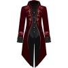 imageSpooktacular Creations Men Medieval Steampunk Tailcoat for Halloween Costume Men Wine Red Steampunk Costume