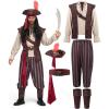imageSpooktacular Creations Mens Caribbean Pirate Costume Adult Sea Captain Robber Costume for HalloweenKhaki