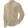 imageSpooktacular Creations Mens Halloween Renaissance Medieval Viking Costume Long Sleeved Pirate Shirt Top for DressUp PartiesBeige