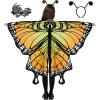imageSpooktacular Creations Rainbow Butterfly Wing Kids Halloween Butterfly Costume for Girls with Lace Mask and Bug Headband for Halloween Costume Party0range