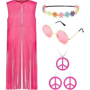 imageSpooktacular Creations 60s 70s Outfits for Women Halloween Disco Hippie Costume Accessories for Adult Halloween Costume