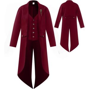 imageSpooktacular Creations Boys Halloween Steampunk Costume Kids Medieval Jacket Renaissance Victorian Tailcoat OutfitWine Red