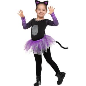 imageSpooktacular Creations Child Girl Tutu Cat Skirt Toddlers Combined Animal Costume for Kids Halloween Dress Up Party