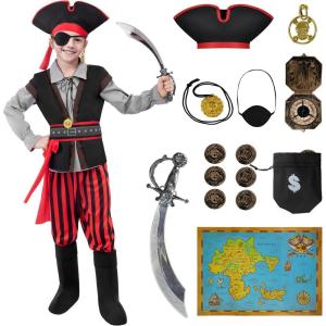 imageSpooktacular Creations Halloween Boys Costume Boys Pirate Costume Kids Pirate Outfit with Accessories for Halloween Party
