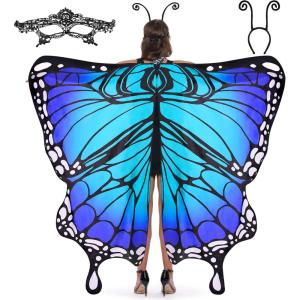 imageSpooktacular Creations Halloween Butterfly Wings Costume for Women Butterfly Wings Adult Women for Halloween Dress UpBlue