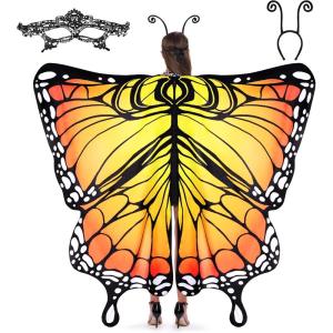 imageSpooktacular Creations Halloween Butterfly Wings Costume for Women Butterfly Wings Adult Women for Halloween Dress UpOrange