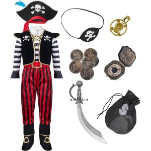 imageSpooktacular Creations Halloween Child Boy Pirate Fierce Captain Costume wAccessories for Kids Halloween Dress Up Parties