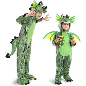 imageSpooktacular Creations Halloween Child Dragon Costume Dinosaur Costume Kids with Wings Eggs for Baby Toddler Dress Up PartyGreen