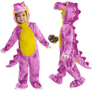 imageSpooktacular Creations Halloween Dinosaur Costume Kids TRex Costume Outfit with Egg for Toddler Child Dress Up PartyLight Purple