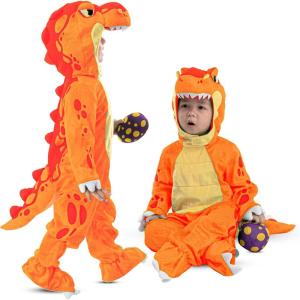 imageSpooktacular Creations Halloween Dinosaur Costume Kids TRex Costume Outfit with Egg for Toddler Child Dress Up PartyOrange
