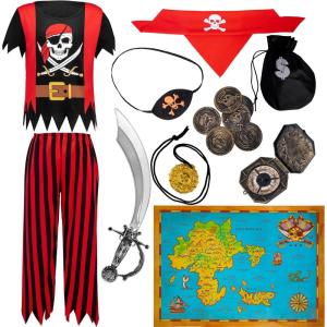 imageSpooktacular Creations Halloween Kids Pirate Costume Set Toddler Pirate Outfit Boys Renaissance Costume for DressUp Party