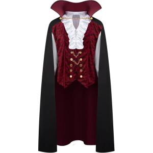 imageSpooktacular Creations Halloween Men Vampire CostumeHalloween Mens Vampire Cape Dracula Costume MenRed