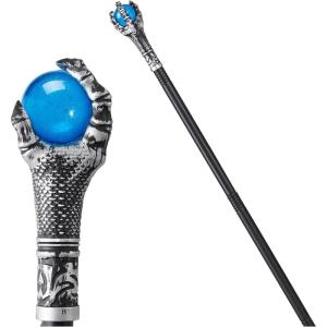 imageSpooktacular Creations Halloween Walking Cane Fire Dragon Claw Round Staff for Wizard Costume Scepter Accessories for Halloween Party Pretend Play Costume Dress Up PartiesBlue