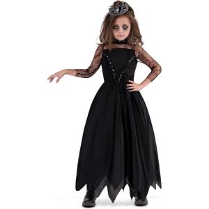 imageSpooktacular Creations Kids Halloween Costumes Princess Costume for Girls Black Dress Outfit with Crown for Halloween