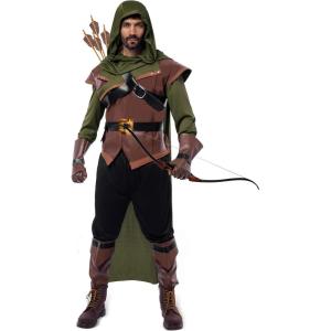 imageSpooktacular Creations Renaissance Robin Hood Deluxe Men Costume Set Made of Leather for Halloween Dress Up Party