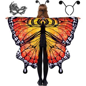 imageSpooktacular Creations Starry Butterfly Wing Butterfly Costume Kids for Halloween Costume GirlsOrange
