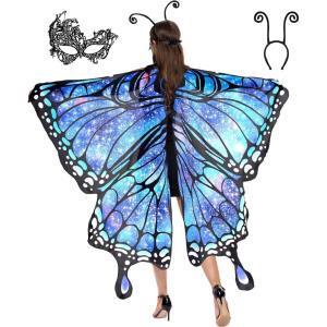 imageSpooktacular Creations Starry Butterfly Wing Butterfly Costume Women for Halloween Costume AdultBlue