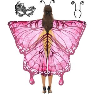 imageSpooktacular Creations Starry Butterfly Wing Butterfly Costume Women for Halloween Costume AdultPink