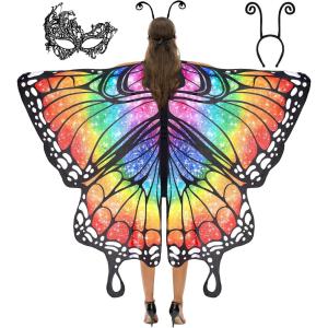 imageSpooktacular Creations Starry Butterfly Wing Butterfly Costume Women for Halloween Costume AdultRainbow