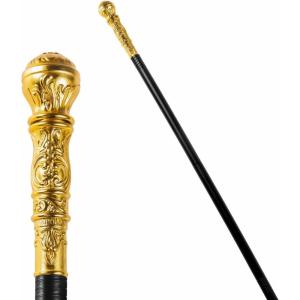 imageSpooktacular Creations Walking Cane Costume Vintage Staff Prop Stick Accessories for Dress Pimp Canes Party Pretend Play Costume for Adults and KidsGold