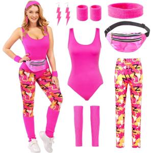 imageSpooktacular Creations Women 80s Workout Outfit Halloween 80s Costumes for Adults Accessories Halloween Costumes Cosplay