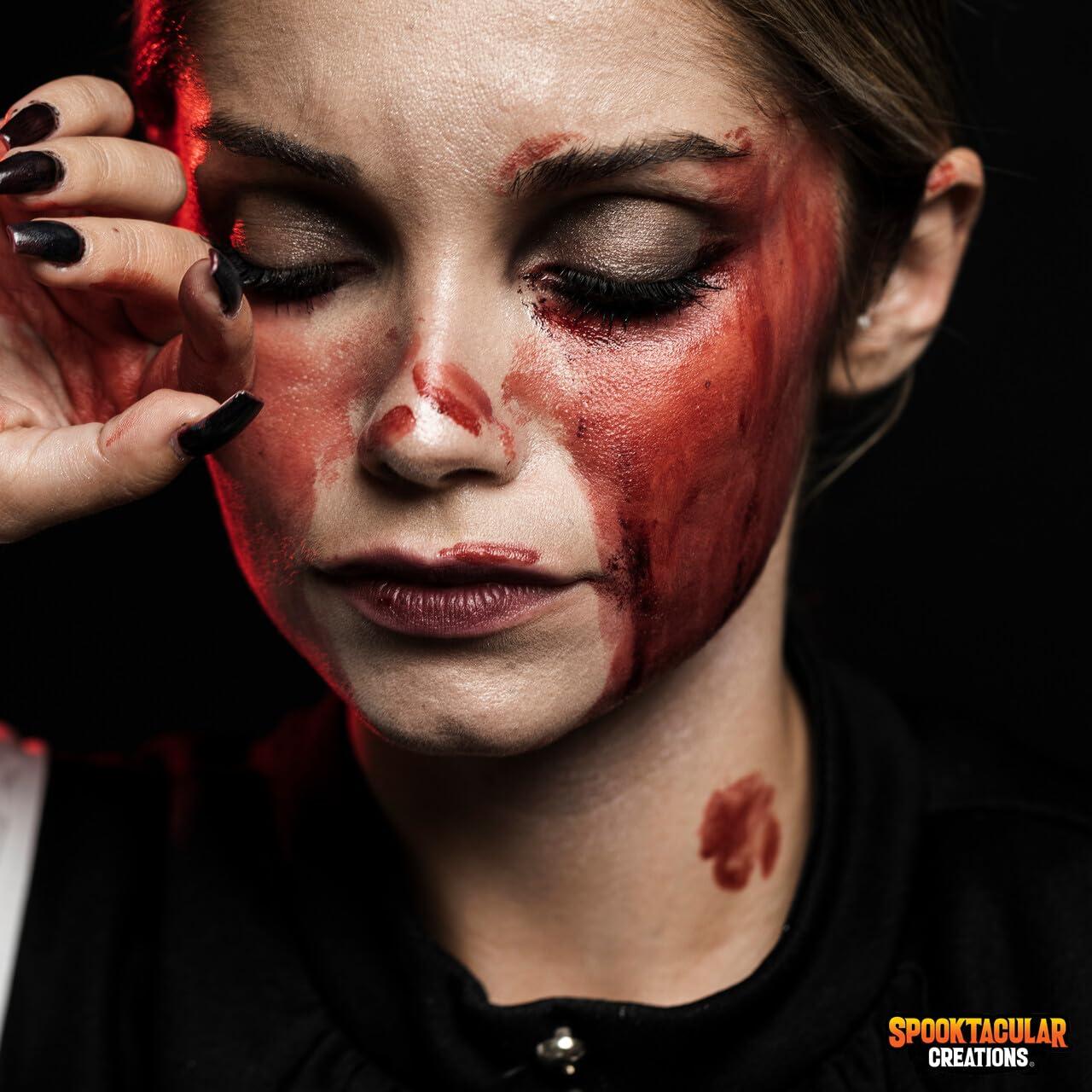 imageSpooktacular Creations Fake Blood Gel 2 oz Vampire Blood for Halloween Makeup Washable Fake Blood for Clothes Halloween Blood Stage Blood for Face Paint sfx Zombie Makeup Costume
