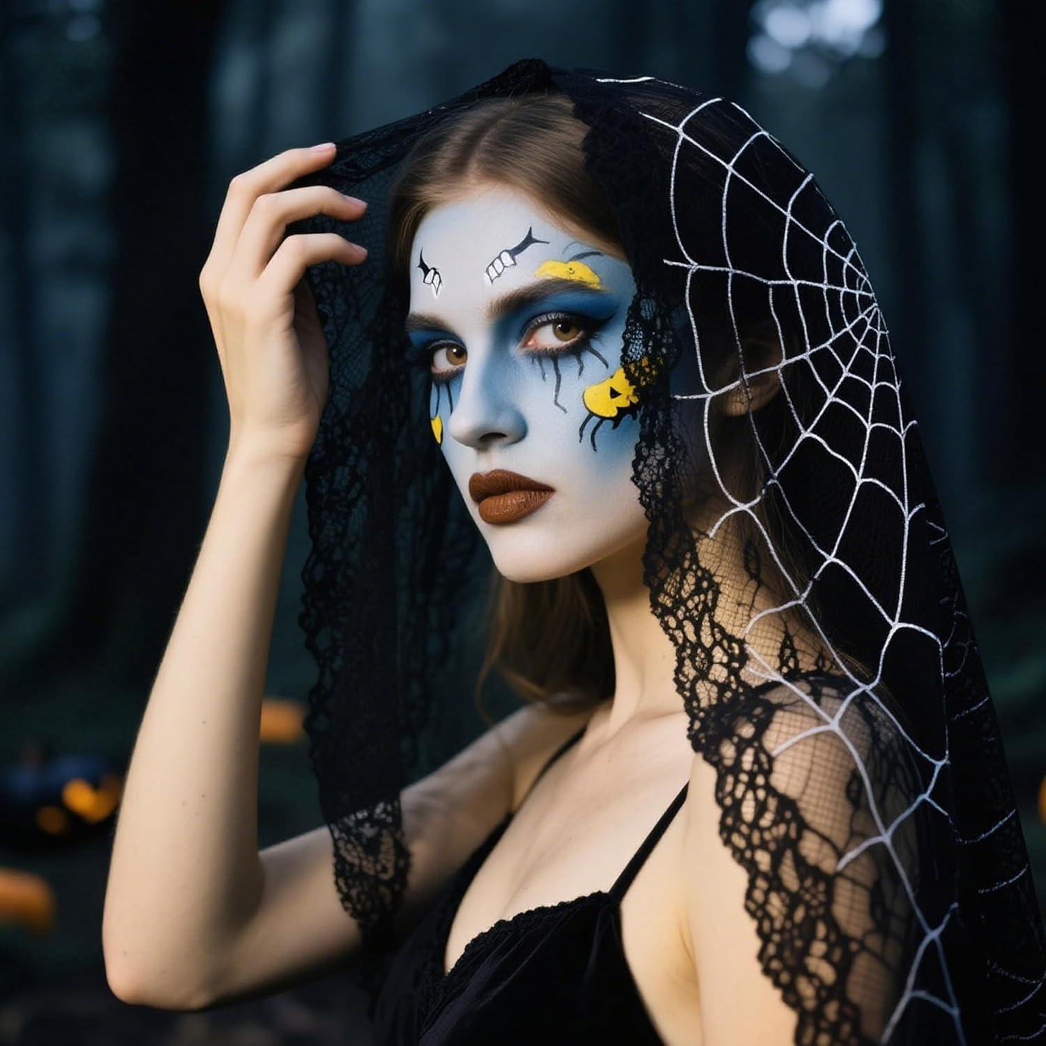 imageSpooktacular Creations Halloween Face Body Paint Black Lipstick for Adult Clown SFX Foundation Cream Makeup for Sports Festival or Stage Makeup Cosplay Party Dress Up 013 OzBlue