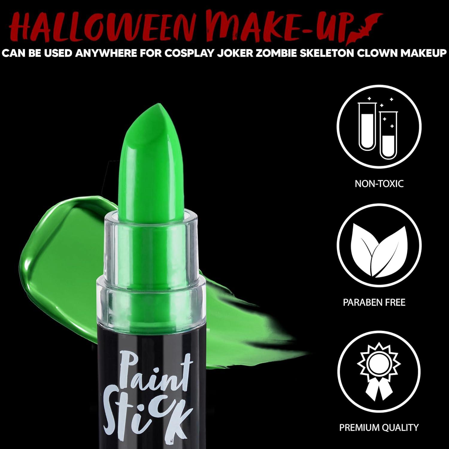 imageSpooktacular Creations Halloween Face Body Paint Black Lipstick for Adult Clown SFX Foundation Cream Makeup for Sports Festival or Stage Makeup Cosplay Party Dress Up 013 OzGreen