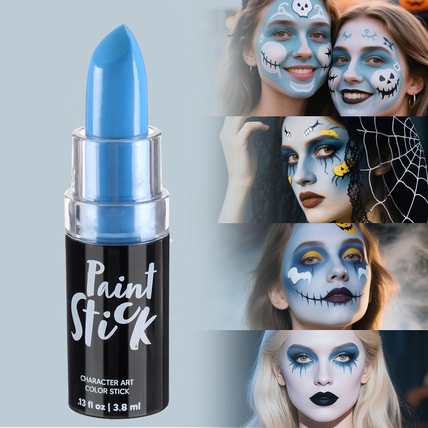 imageSpooktacular Creations Halloween Face Body Paint Black Lipstick for Adult Clown SFX Foundation Cream Makeup for Sports Festival or Stage Makeup Cosplay Party Dress Up 013 OzBlue
