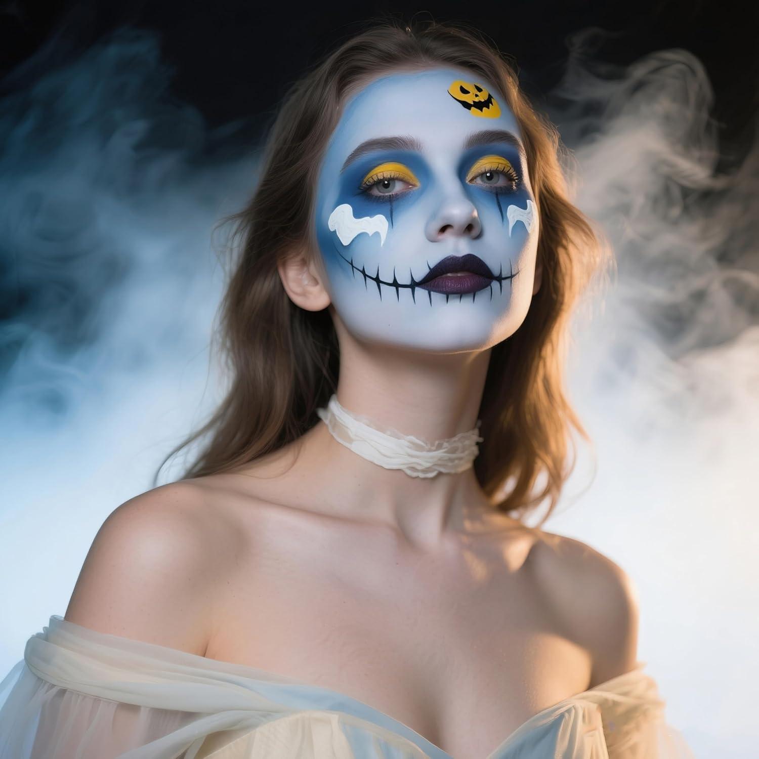 imageSpooktacular Creations Halloween Face Body Paint Black Lipstick for Adult Clown SFX Foundation Cream Makeup for Sports Festival or Stage Makeup Cosplay Party Dress Up 013 OzBlue