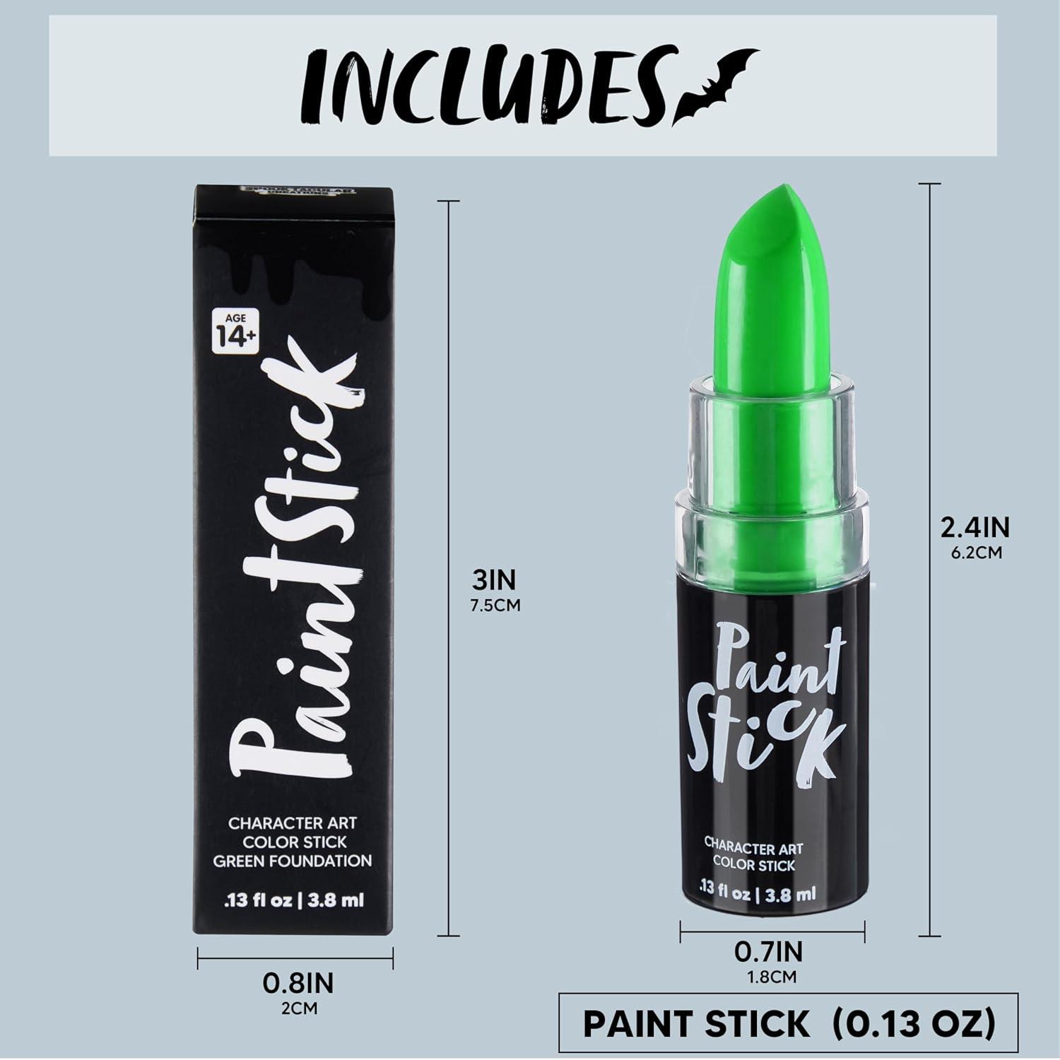 imageSpooktacular Creations Halloween Face Body Paint Black Lipstick for Adult Clown SFX Foundation Cream Makeup for Sports Festival or Stage Makeup Cosplay Party Dress Up 013 OzGreen