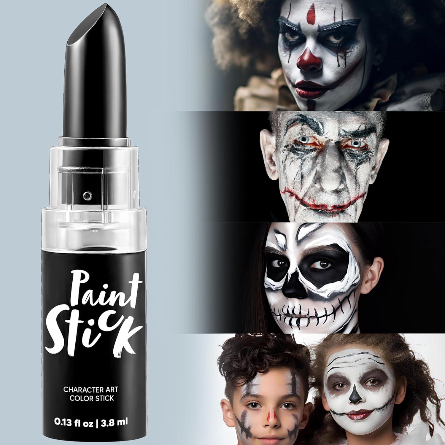 imageSpooktacular Creations Halloween Face Body Paint Black Lipstick for Adult Clown SFX Foundation Cream Makeup for Sports Festival or Stage Makeup Cosplay Party Dress Up 013 Ozblack