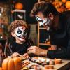 imageSpooktacular Creations 3 PCS Halloween Makeup Face Body Paint Kit Clown Lip Eye Black Stick Set for Adult Football Baseball Sports SFX Clown Costume Cosplay Dress Up Black White Red 