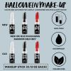 imageSpooktacular Creations 3 PCS Halloween Makeup Face Body Paint Kit Clown Lip Eye Black Stick Set for Adult Football Baseball Sports SFX Clown Costume Cosplay Dress Up Black White Red 