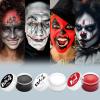 imageSpooktacular Creations 8 PCS Halloween Makeup Kit 3 Face Body Paint Oil Based Foundation Set with 3 Painting Brushes 2 Sponges for Halloween Clown SFX Zombie Skeleton CosplayWhite Black Red