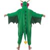 imageSpooktacular Creations Adult Dragon Pajama Plush Halloween Dragon Jumpsuit Costume with Pink Wing for Halloween Parties