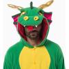 imageSpooktacular Creations Adult Dragon Pajama Plush Halloween Dragon Jumpsuit Costume with Pink Wing for Halloween Parties