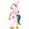 imageSpooktacular Creations Adult Inflatable Costume Riding a Lightup Unicorn Air Blowup Deluxe Ride On Halloween Costume