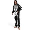imageSpooktacular Creations Adult Skeleton Costumes for Men Skeleton Jumpsuit Pajama ZipUp Hooded Jumpsuit Halloween SleepwearBlack