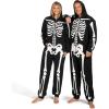 imageSpooktacular Creations Adult Skeleton Costumes for Men Skeleton Jumpsuit Pajama ZipUp Hooded Jumpsuit Halloween SleepwearBlack