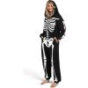 imageSpooktacular Creations Adult Skeleton Costumes for Women Glow in the Dark Jumpsuit Pajama ZipUp Hooded Jumpsuit HalloweenBlack
