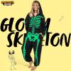 imageSpooktacular Creations Adult Skeleton Costumes for Women Glow in the Dark Jumpsuit Pajama ZipUp Hooded Jumpsuit HalloweenBlack