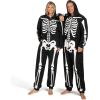 imageSpooktacular Creations Adult Skeleton Costumes for Women Glow in the Dark Jumpsuit Pajama ZipUp Hooded Jumpsuit HalloweenBlack