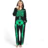 imageSpooktacular Creations Adult Skeleton Costumes for Women Glow in the Dark Jumpsuit Pajama ZipUp Hooded Jumpsuit HalloweenBlack