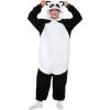 imageSpooktacular Creations Adults Unisex Pajama Panda Hooded Jumpsuit Costume with Hat ZipUp Hooded Sleepwear
