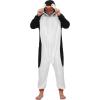 imageSpooktacular Creations Adults Unisex Pajama Penguin Hooded Jumpsuit Costume with Hat Penguin ZipUp Hooded Sleepwear