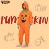 imageSpooktacular Creations Adults Unisex Pajama Pumpkin Hooded Jumpsuit Costume ZipUp Sleepwear for Halloween Cosplay Costume